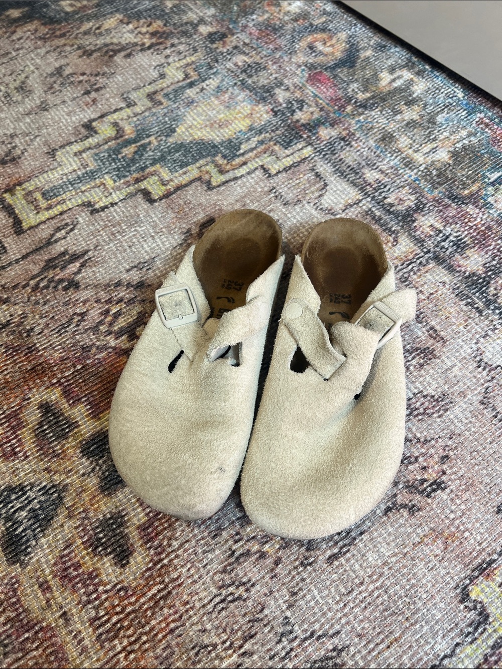 Birkenstock Kids Beige Suede Slip-On Moccasins